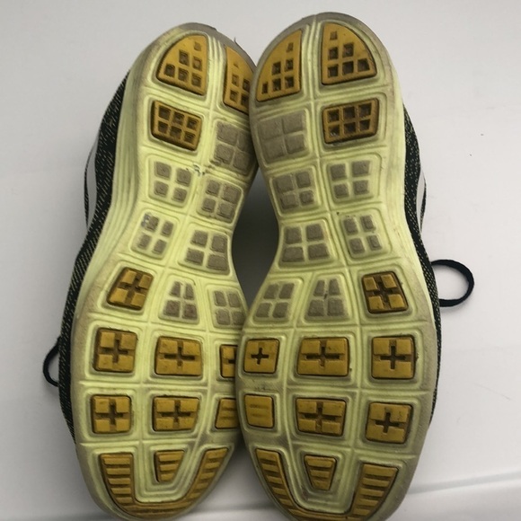 Nike running Lunar Tempo2 yellow and black size 9.5 lace ups side swoosh - Picture 6 of 9